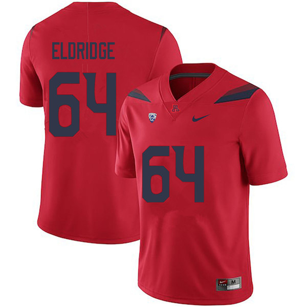 Men #64 Nathan Eldridge Arizona Wildcats College Football Jerseys Sale-Red - Click Image to Close